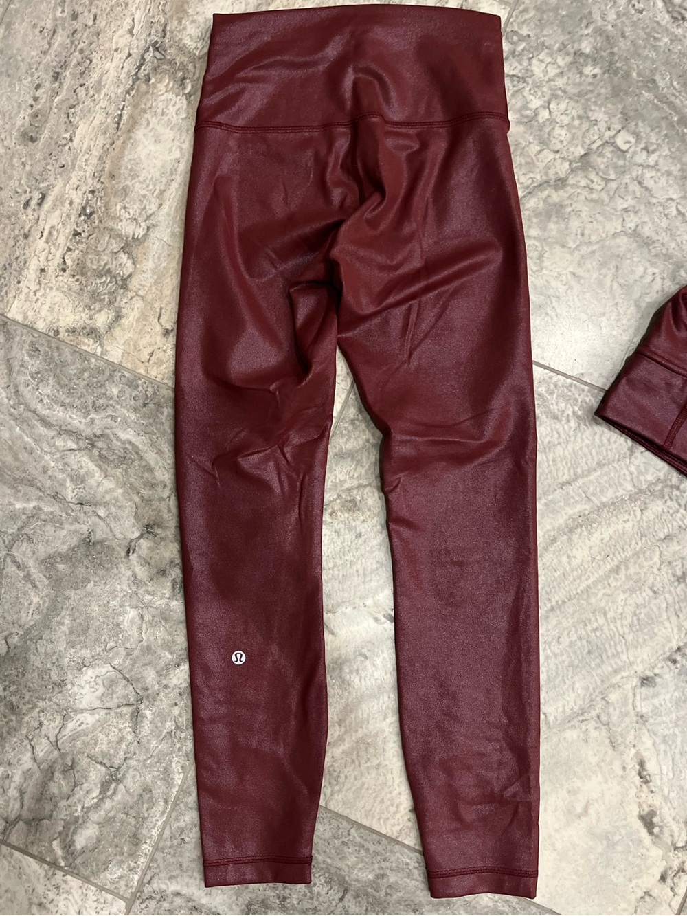 Lululemon Matching Set- Radiant Burgundy Foil Sports Bra & Leggings Set - Picture 6 of 8